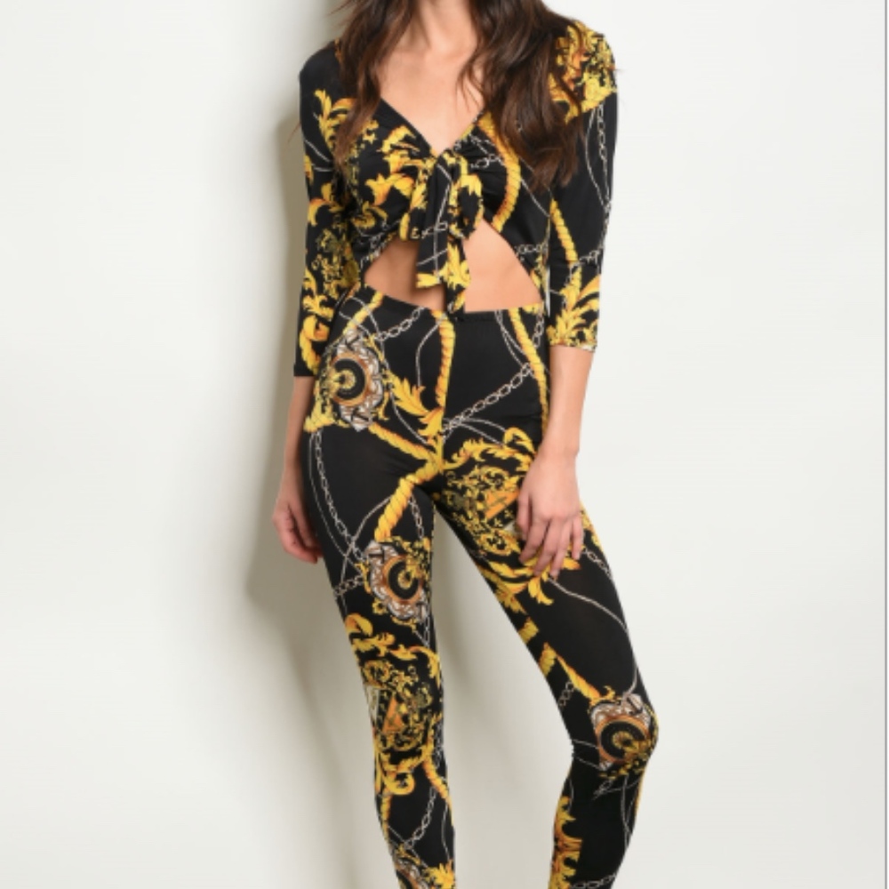 BLACK MUSTARD JUMPSUIT